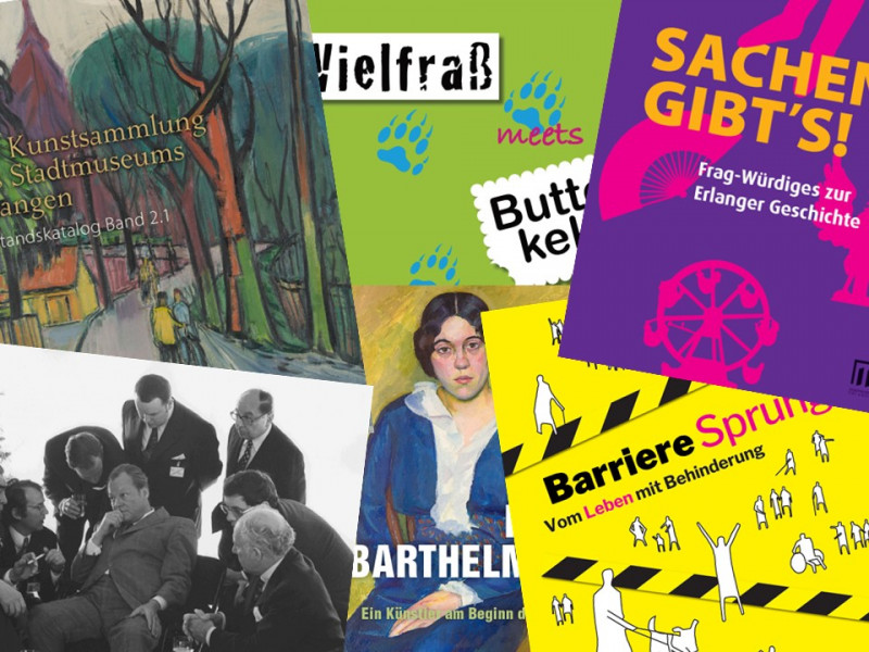 Collage verschiedener Ausstellungskataloge