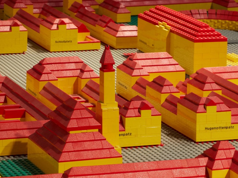 Detail des Legomodells der Erlanger Neustadt